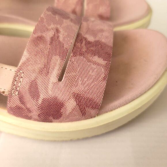 ECCO Women's Yuma Two Strap Sandal Violet Ice Size 8 Pink Floral Elastic Comfort - Picture 8 of 15